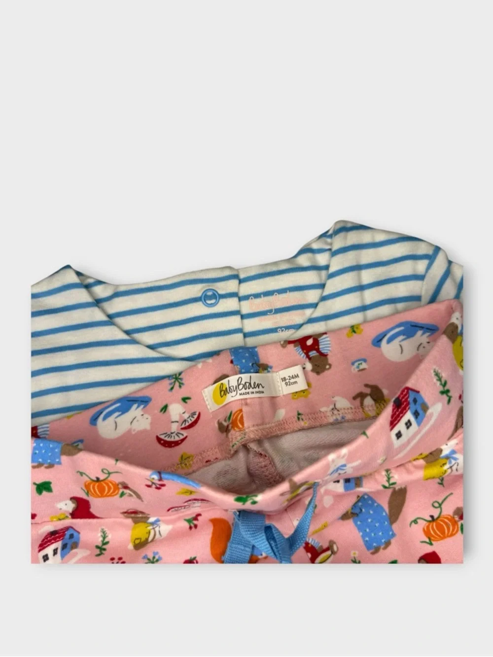 Mini Boden Story Time Woodland Animals Applique Top & Leggings Matching Set
